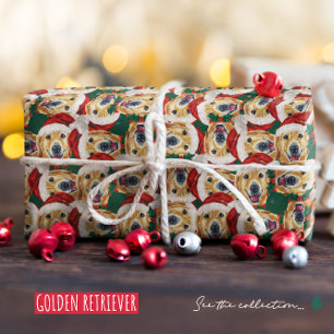 Papel De Regalo Patrón divertido de Navidad para mascotas Retrieve