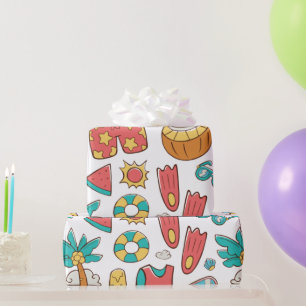 Papel De Regalo patrón divertido vacaciones de verano en la playa