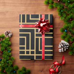 Papel De Regalo Patrón dorado