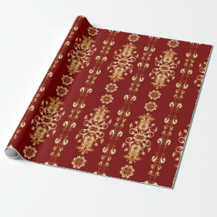 Papel De Regalo Patrón dorado clásico sin inconveniente. Patrón
