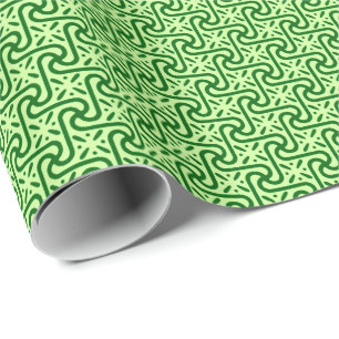 Papel De Regalo Patrón egipcio de azulejos, verde esmeralda y lima