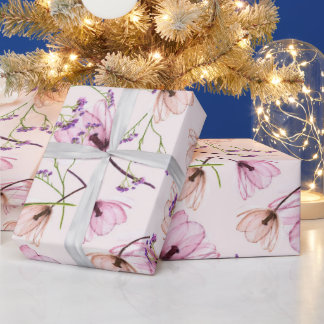 Papel De Regalo Patrón elegante de acuarela floral