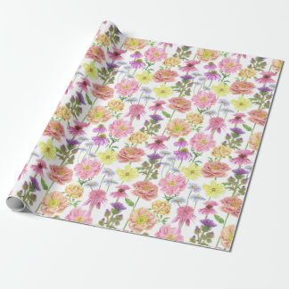 Papel De Regalo Patrón elegante de acuarela rosa