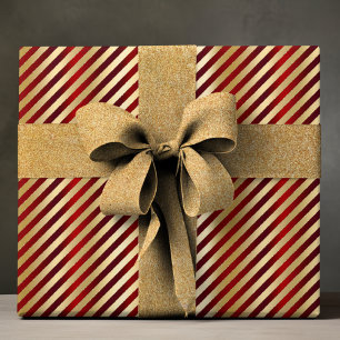 Papel De Regalo Patrón elegante de banda de lujo de oro rojo