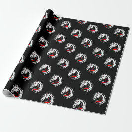Papel De Regalo Patrón elegante de cabeza de caballo