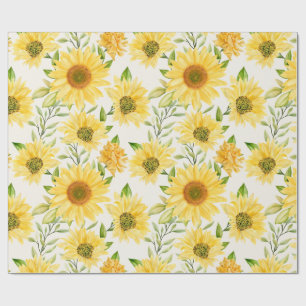 Papel De Regalo Patrón elegante de girasoles amarillos
