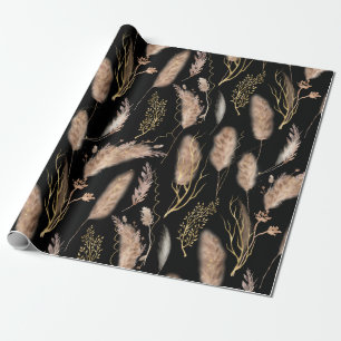 Papel De Regalo Patrón elegante de gramaje de Beige negro moderno