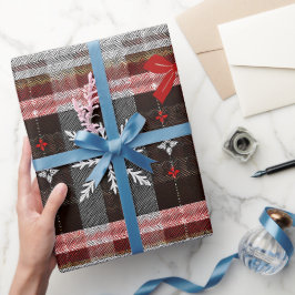 Papel De Regalo Patrón elegante de Navidades de planta