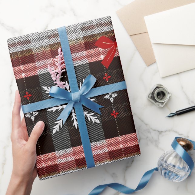 Papel De Regalo Patrón elegante de Navidades de planta (Regalar)