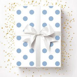 Papel De Regalo Patrón elegante de puntos de polka azul en polvo