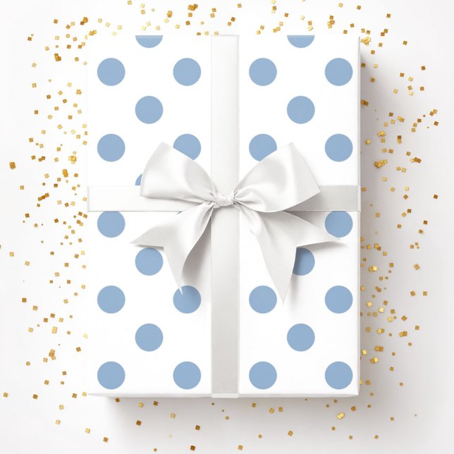 Papel De Regalo Patrón elegante de puntos de polka azul en polvo (Elegant Powder Blue Polka Dots Pattern Wrapping Paper)