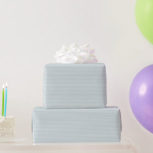 Papel De Regalo Patrón elegante de rayas finas y azules polvorien