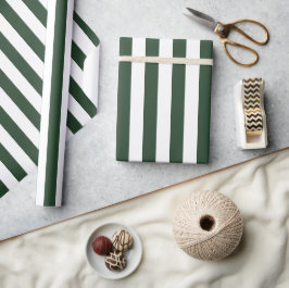 Papel De Regalo Patrón elegante de rayas verdes y blancas