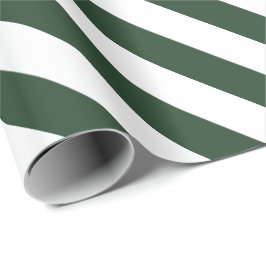 Papel De Regalo Patrón elegante de rayas verdes y blancas