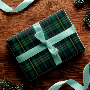 Papel De Regalo Patrón elegante festivo oscuro de plástico verde d
