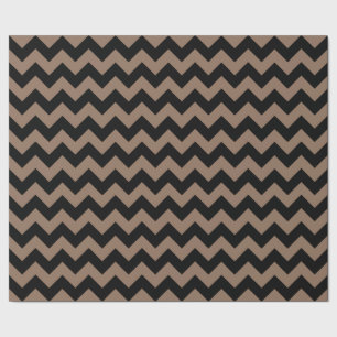 Papel De Regalo Patrón Elegante Geométrico De Chevron Negro Y Marr