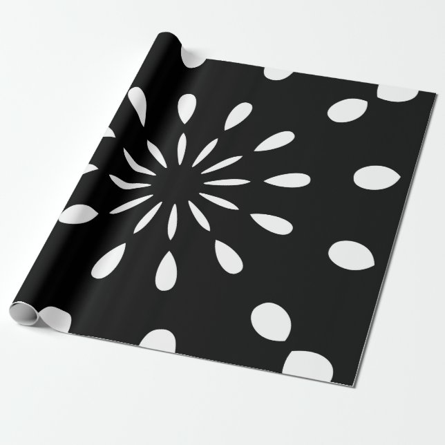 Papel De Regalo Patrón en negro y blanco (Desenrollado)
