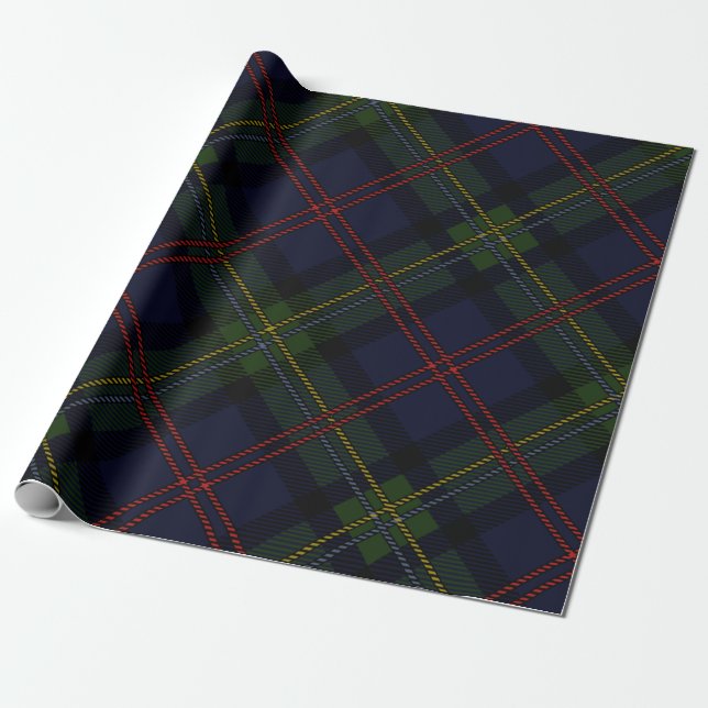 Papel De Regalo Patrón escocés del Clan Malcolm de Tartán Plaid (Desenrollado)