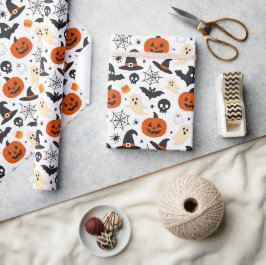 Papel De Regalo Patrón espeluznante de Halloween de temporada