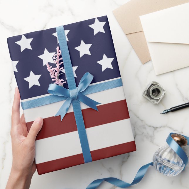 Papel De Regalo Patrón estadounidense de bandera de Estados Unidos (Regalar)