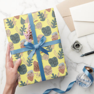 Papel De Regalo Patrón estético BOHO A12 L BG amarillo