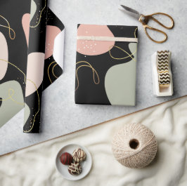 Papel De Regalo Patrón estético de formas orgánicas geométricas de