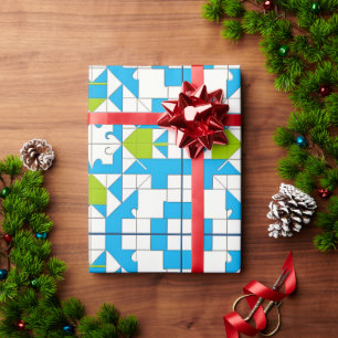Papel De Regalo Patrón Estilizado de Piezas de Rompecabezas