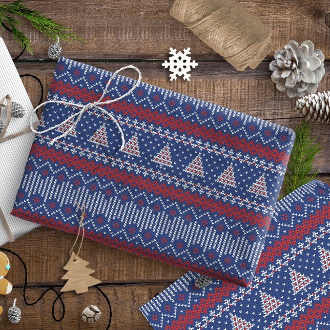 Papel De Regalo Patrón estitch de punto2 Marina/Red ID208 (Subido por el creador)