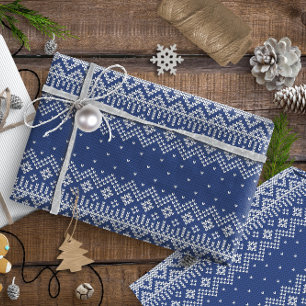 Papel De Regalo Patrón estitch de punto5 ID azul de la marina208