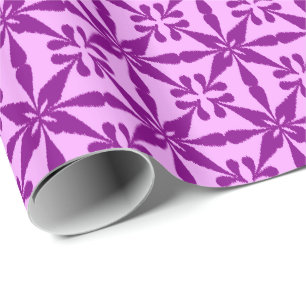 Papel De Regalo Patrón Estrella de Ikat - Violeta y orquídea