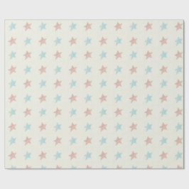 Papel De Regalo Patrón Estrella Fundida Azul Rojo