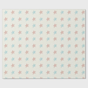 Papel De Regalo Patrón Estrella Fundida Azul Rojo