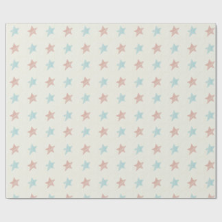 Papel De Regalo Patrón Estrella Fundida Azul Rojo