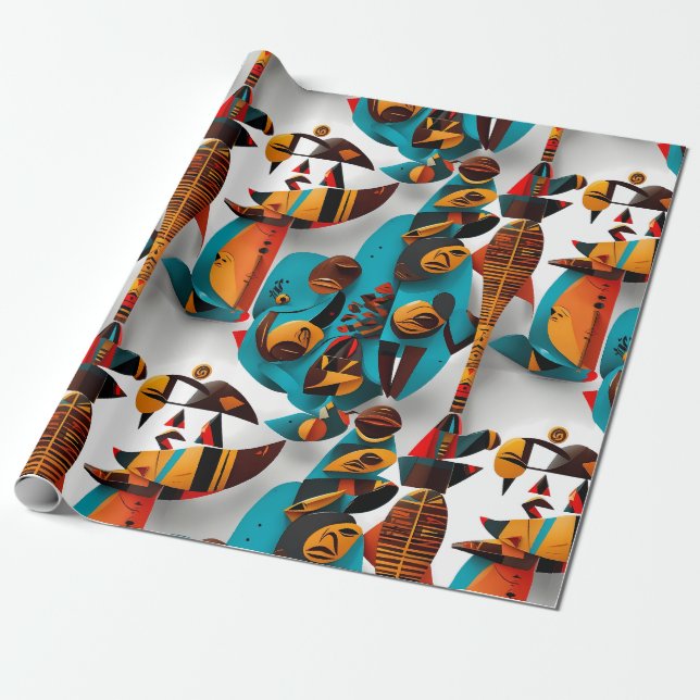 Papel De Regalo Patrón étnico, diseño étnico, etnia (Desenrollado)