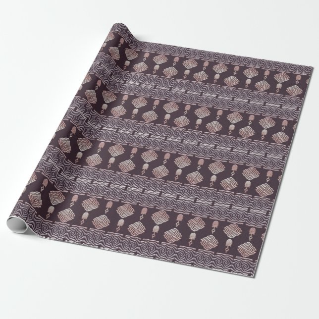 Papel De Regalo patrón étnico tribal africano (Desenrollado)