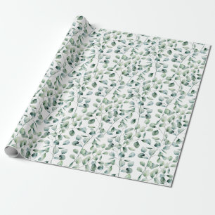 Papel De Regalo Patrón Eucalyptus de color de agua