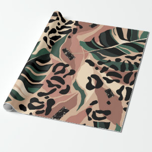 Papel De Regalo Patrón exótico moderno con piel de leopardo. Creat