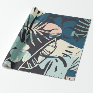 Papel De Regalo Patrón exótico sin foco con plantas tropicales y u