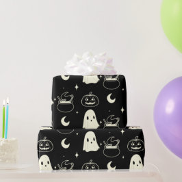 Papel De Regalo Patrón fantasma de boo de Halloween
