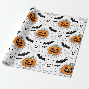 Papel De Regalo Patrón fantasma de la calabaza de boquilla de Hall