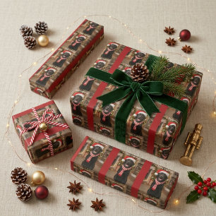 Papel De Regalo Patrón Feliz Fiesta con Huella de Pata de Labrador