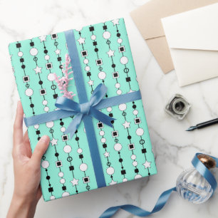 Papel De Regalo Patrón festivo con cuentas de collar y estrella de
