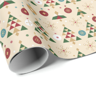 Papel De Regalo Patrón festivo de adorno de árbol de Navidad