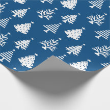 Patrón festivo de árbol de Navidad azul y blanco