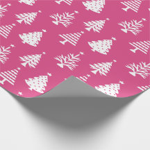 Patrón festivo de árbol de Navidad rosa y blanco