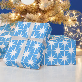 Papel De Regalo Patrón festivo de las estrellas atómicas modernas 