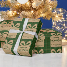 Patrón festivo de Navidad en cuadros verdes -