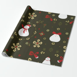 Papel De Regalo Patrón festivo de Navidades de hombres de nieve