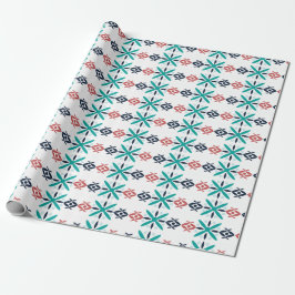 Papel De Regalo Patrón festivo floral abstracto azul