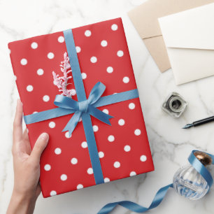 Papel De Regalo Patrón festivo punto blanco